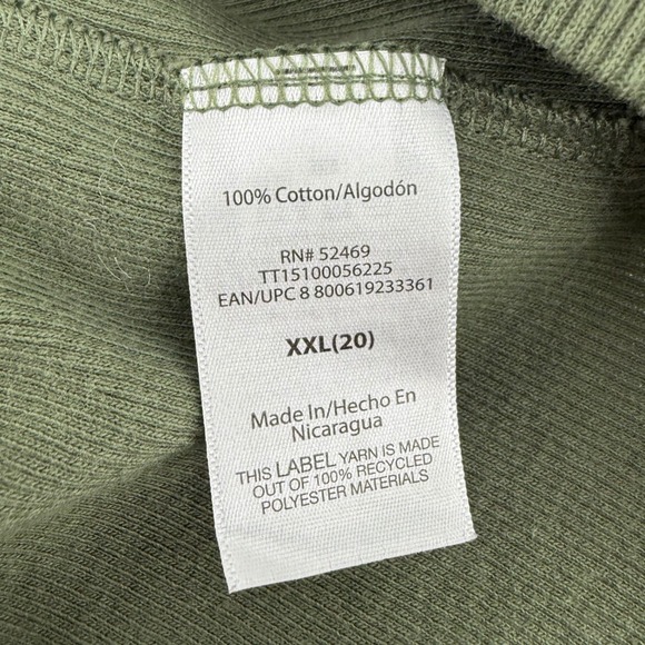 Time and Tru Womens XXL 20 Olive Green Ribbed Short Sleeve Cotton Crew Neck Tee - Picture 7 of 8
